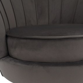 Art-deco stílusú fotel, szürkésbarna Velvet szövet/gold arany króm, NOBLEO