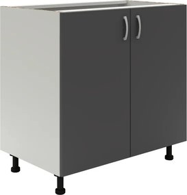 Benita 2 ajtós Alsó konyhaszekrény Antracit-Fehér 80x50x80 cm