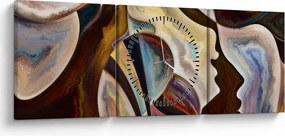 Kép - Absztrakció fejek (órával) (90x30 cm)
