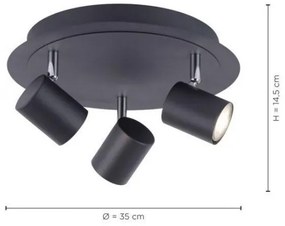 Leuchten Direkt 11943-13 - LED Spotlámpa TARIK 3xGU10/5W/230V antracit