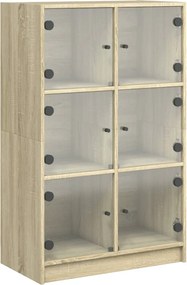 vidaXL sonoma tölgy színű magasszekrény ajtókkal 68 x 37 x 109 cm