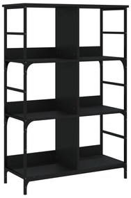 fekete szerelt fa könyvespolc 78,5 x 33 x 117,5 cm