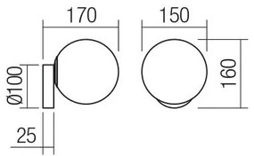 Redo 01-2713 - Fali lámpa VOLLEY 1xE14/28W/230V arany