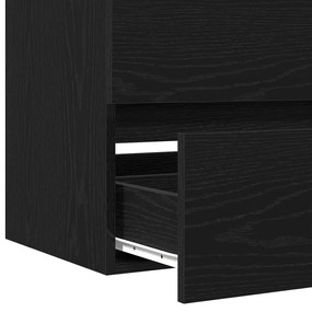 fekete tölgy forgácslap mosdószekrény 100 x 38,5 x 45 cm