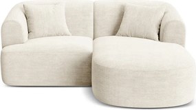 Bézs kordbársony sarokkanapé (jobb oldali-heverő résszel) Campi – Cosmopolitan Design