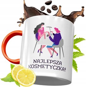 Narancssárga Bögre Kozmetikusnak Ajándék fényképes nyomattal