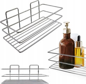 Fürdőszoba Polc Ezüst Fém Strapabíró Öntapadós Modern Divatos