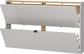 Krémszínű billenő ajtós-függő cipőtartó tölgyfa dekorral 140x83x18 cm Ameca – Germania