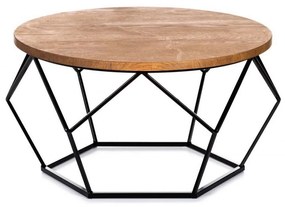 HowHomely Kávésasztal OAKLOFT 40x70 cm fekete/tölgy DD0057