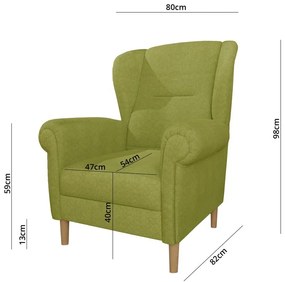 Zöld füles fotel Swan – Ropez