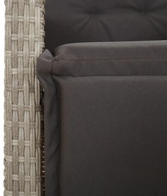 vidaXL 9részes világosszürke polyrattan kerti étkezőgarnitúra párnával