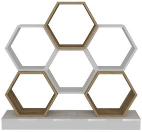 könyvespolc Cicek - White, Oak