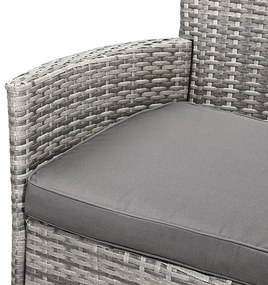 Casaria® Kerti rattan garnitúra Bali 1+8 - szürke/antracit