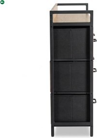 Komoda z Szufladami HUDSON 98 cm Dąb/Czarny