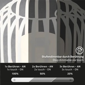 Brilo - LED Dimmelhető újratölthető asztali lámpa LED/2W/5V IP44 fehér