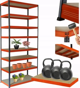 Tárolószekrény fém állvány Helios 270x120x45cm 8Px350kg Tömör