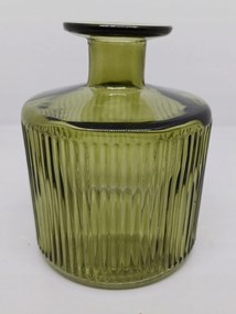 Üveg váza dekoratív üveg zöld bordázott üveg karácsony