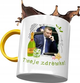 Sárga-fekete Pis Bögre Ajándék Nyomtatott Fotóval