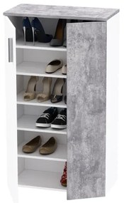 ETON cipős szekrény, fehér/szürke betonhatású