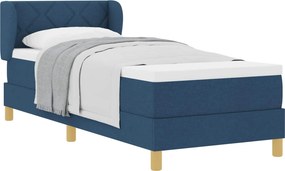 vidaXL Boxrugós ágy matracmal fejtámlával Kék 80 x 200 cm szövet
