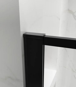 Erga Paris, Beépíthető zuhanykabin 120x200 cm, fekete keretben, 8 mm-es átlátszó üveg, fekete profil, ERG-V02-PARIS-120x200-BF