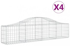 4 db íves horganyzott vas gabion kosár 200x30x40/60 cm