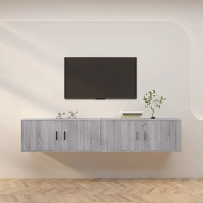 2 db szürke sonoma falra szerelhető TV-szekrény 100x34,5x40 cm