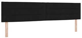 Box Spring Ágy Matraccal &amp; LED fekete 200x200 cm szövet