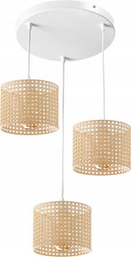 Led-es Függő Mennyezeti Lámpa Rattan Natúr E27 Lengyel