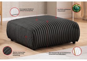 Sötétszürke kordbársony lábtartó Justin – Ropez