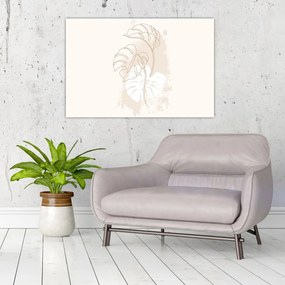 Kép - Line art monstera N⁰1 (90x60 cm)