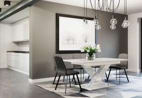 BRONX szétnyitható asztal székek nélkül, 140-180x75x90, magasfényű fehér