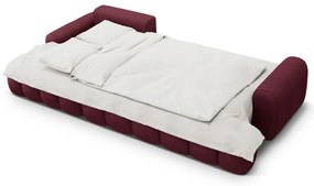 Borvörös kinyitható-tárolóhelyes sarokkanapé (bal oldali-heverő résszel) Linz – Cosmopolitan Design