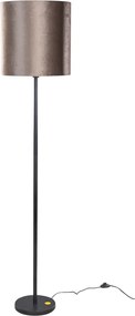 Állólámpa fekete színű, barna bársony lámpabúrával, 40 cm - Simplo