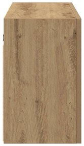 kézműves tölgy szerelt fa fali fürdőszobaszekrény 100x25x40 cm