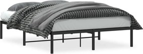 vidaXL fekete fém ágykeret 140 x 190 cm