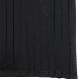 négyszögletű fekete bambusz szőnyeg 60 x 200 cm
