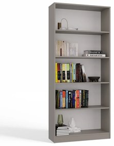 R80 polcos szekrény, könyvtartó, 80x182x30 cm, agyag színű