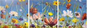 Festett kép egy virágzó rét (órával) (90x30 cm)