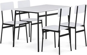 4 személyes fehér MDF étkezőgarnitúra 110x70x76 cm – AUT-O2155 WT
