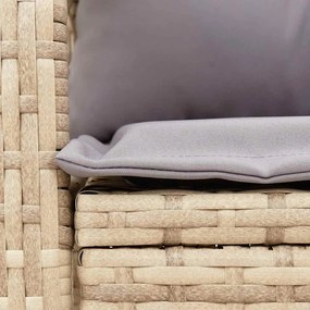 bézs polyrattan kerti hintaszék párnákkal