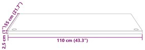 fehér tömör fenyőfa asztallap 110 x 55 x 2,5 cm