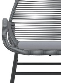2 db szürke polyrattan kerti szék párnákkal
