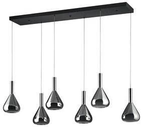 Fekete LED függőlámpa üveg búrával Cipera – CINQUE