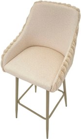 Krémszínű kárpitozott karfás bárszék szett 2 db-os (ülésmagasság 78 cm) Alaska – Mauro Ferretti