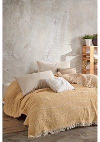 Sárga muszlin ágytakaró franciaágyra 220x240 cm Etno - Mijolnir