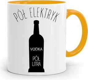 Sárga Bögre Villanyszerelőnek Fél Liter Fényképes Nyomtatással