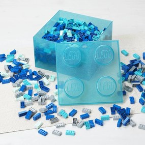 Világoskék műanyag gyerek tárolódoboz 25x25x18 cm – LEGO®