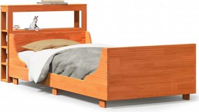 vidaXL viaszbarna tömör fenyőfa ágy matrac nélkül 100 x 200 cm