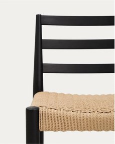 Fekete-natúr színű tölgyfa bárszék (ülésmagasság 65 cm) Analy – Kave Home